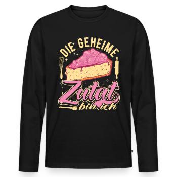 Backen und Kochen, Geheime Zutat Bin Ich - Männer Premium Bio Langarmshirt - Schwarz - Vorne - Nico (187cm)