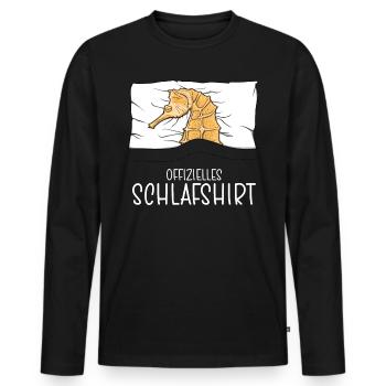 Pyjama officiel Pyjama Pyjama Hippocampe - T-shirt manches longues Premium bio Homme - noir - Devant - Nico (187cm)