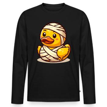 Mummy Duck, Yellow Rubber Duck & Rubber Duck - Men's Premium Organic Long Sleeve Shirt - black - Front - Nico (187cm)