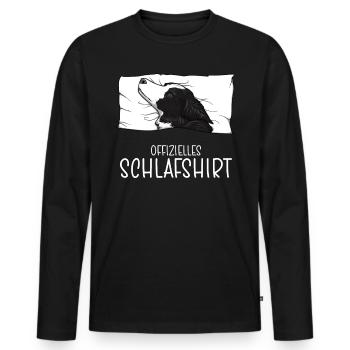 Chemise de nuit officielle Border Collie, chien - T-shirt manches longues Premium bio Homme - noir - Devant - Nico (187cm)