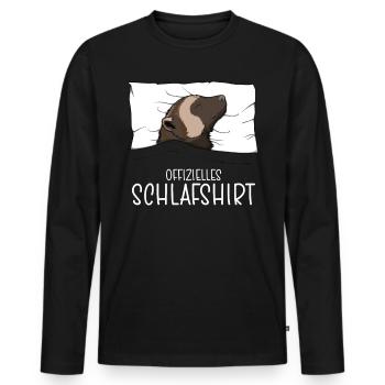Offizielles Schlafshirt Vielfraß Bärenmarder - Männer Premium Bio Langarmshirt - Schwarz - Vorne - Nico (187cm)
