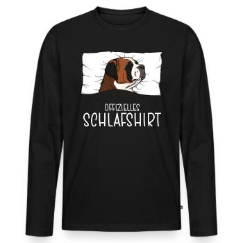 Chemise de nuit officielle Pyjama Saint-Bernard - T-shirt manches longues Premium bio Homme - noir - Devant - Nico (187cm)