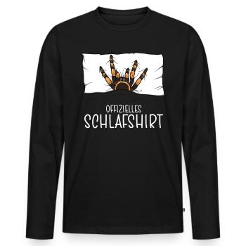 Chemise de nuit officielle Pyjama Tarantula - T-shirt manches longues Premium bio Homme - noir - Devant - Nico (187cm)