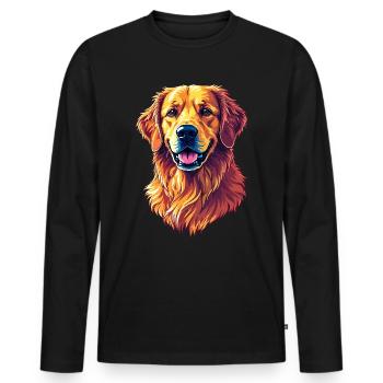 Golden Retriever Für Hundebesitzer Hund - Männer Premium Bio Langarmshirt - Schwarz - Vorne - Nico (187cm)