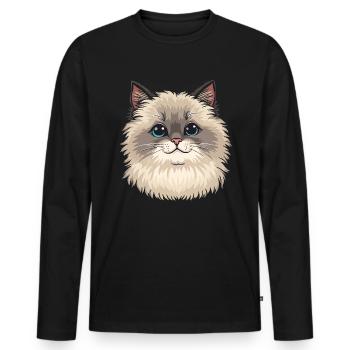 Ragdoll Katze - Männer Premium Bio Langarmshirt - Schwarz - Vorne - Nico (187cm)