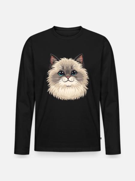 Ragdoll Katze - Männer Premium Bio Langarmshirt - Schwarz