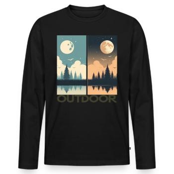Outdoor - Men's Premium Organic Long Sleeve Shirt - black - Front - Nico (187cm)