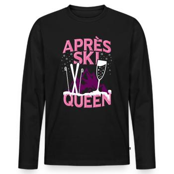 Drôle Sports d'hiver Après Ski Party Fun Gift - T-shirt manches longues Premium bio Homme - noir - Devant - Nico (187cm)