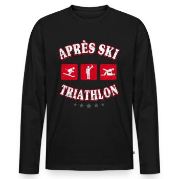 Lustiges Skifahrer Après Ski Männer Fun Geschenk - Männer Premium Bio Langarmshirt - Schwarz - Vorne - Nico (187cm)