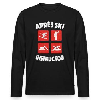 Cadeau amusant pour faire la fête après le ski - T-shirt manches longues Premium bio Homme - noir - Devant - Nico (187cm)
