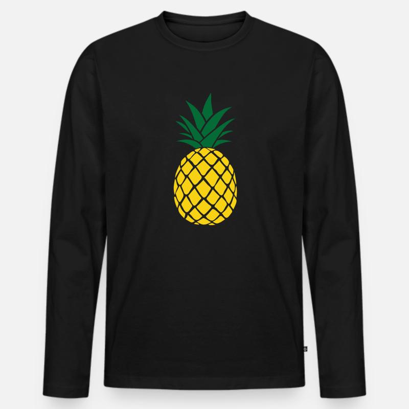 Ananas Ananas - Männer Premium Bio Langarmshirt - Schwarz
