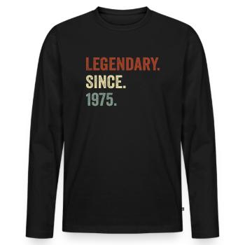 Legendary since 1975 - Men's Premium Organic Long Sleeve Shirt - black - Front - Nico (187cm)