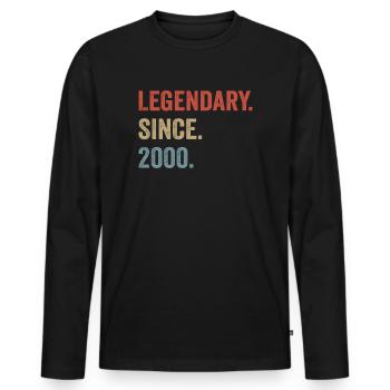 Legendary since 2000 - Men's Premium Organic Long Sleeve Shirt - black - Front - Nico (187cm)