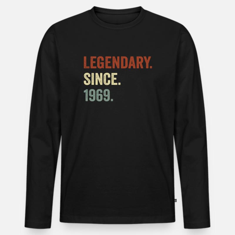 Legendär seit 1969 - Männer Premium Bio Langarmshirt - Schwarz