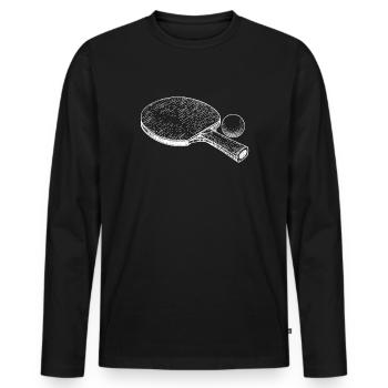Ping-pong - Männer Premium Bio Langarmshirt - Schwarz - Vorne - Nico (187cm)