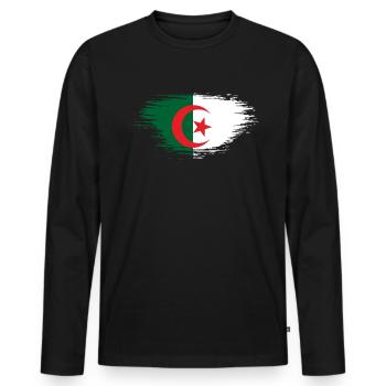 Algeria - Men's Premium Organic Long Sleeve Shirt - black - Front - Nico (187cm)