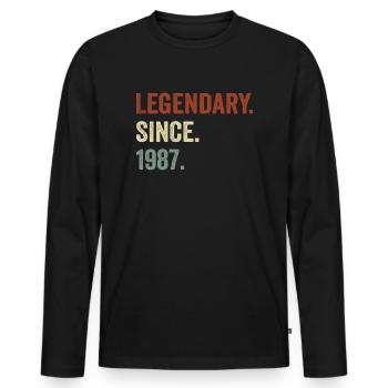 Legendary since 1987 cadeau 1987 - T-shirt manches longues Premium bio Homme - noir - Devant - Nico (187cm)