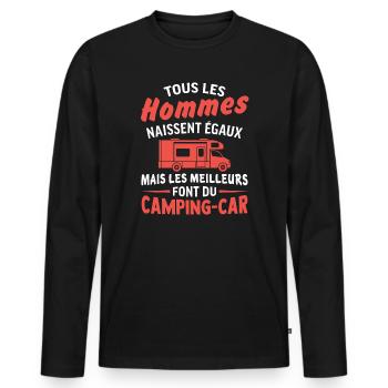 the best motorhomes - Men's Premium Organic Long Sleeve Shirt - black - Front - Nico (187cm)
