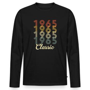 Classic 1965 retro t-shirt 1965 - T-shirt manches longues Premium bio Homme - noir - Devant - Nico (187cm)