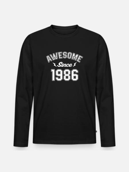 awesome since 1986 - Men's Premium Organic Long Sleeve Shirt - black