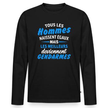 the best become gendarmes - Men's Premium Organic Long Sleeve Shirt - black - Front - Nico (187cm)
