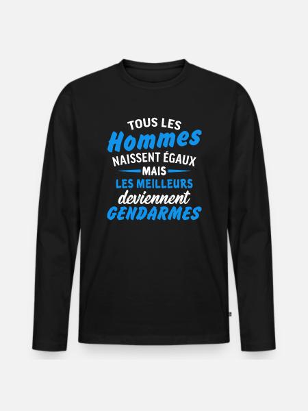meilleurs deviennent gendarmes - T-shirt manches longues Premium bio Homme - noir