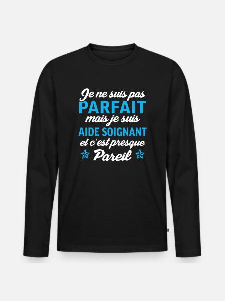 je suis aide soignant - T-shirt manches longues Premium bio Homme - noir