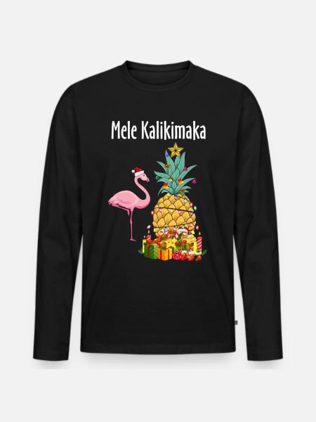 mele kalikimaka - Men's Premium Organic Long Sleeve Shirt - black