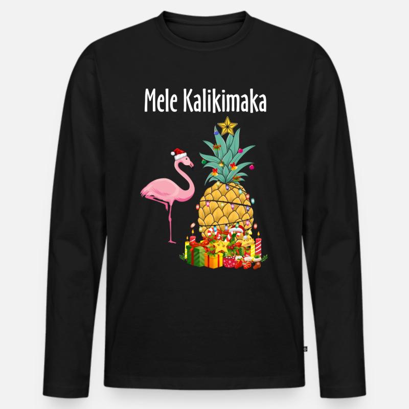 Mele Kalikimaka - Männer Premium Bio Langarmshirt - Schwarz