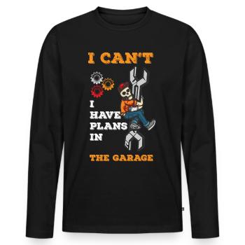 MAÎTRE RÉPARATION DU GARAGE - T-shirt manches longues Premium bio Homme - noir - Devant - Nico (187cm)