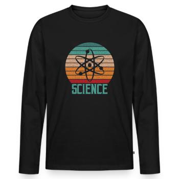 Science atom t shirt - Men's Premium Organic Long Sleeve Shirt - black - Front - Nico (187cm)