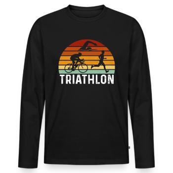 retro triathlon triathlon triathlete triathlon - Men's Premium Organic Long Sleeve Shirt - black - Front - Nico (187cm)