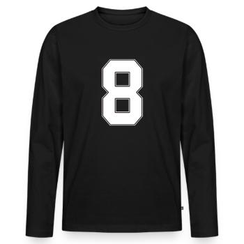 8 ans numéro maillot 8 - T-shirt manches longues Premium bio Homme - noir - Devant - Nico (187cm)
