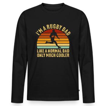 I'm a rugby dad like a normal dad but much cooler - Men's Premium Organic Long Sleeve Shirt - black - Front - Nico (187cm)