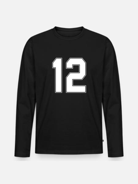 12 ans numéro maillot 12 - T-shirt manches longues Premium bio Homme - noir