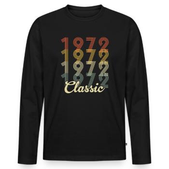 Classic 1972 vintage 1972 - T-shirt manches longues Premium bio Homme - noir - Devant - Nico (187cm)