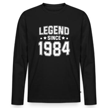Legend since 1984 - Männer Premium Bio Langarmshirt - Schwarz - Vorne - Nico (187cm)
