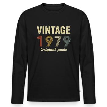 ventage 1979 - T-shirt manches longues Premium bio Homme - noir - Devant - Nico (187cm)