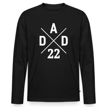 Dad 22 papa est 2022 nouveau père - T-shirt manches longues Premium bio Homme - noir - Devant - Nico (187cm)