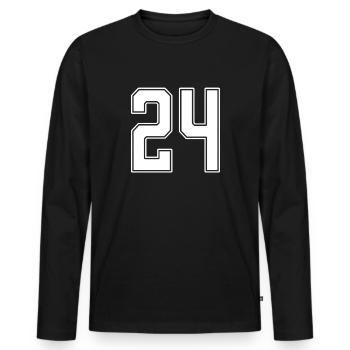 24 years jersey number 24 - Men's Premium Organic Long Sleeve Shirt - black - Front - Nico (187cm)