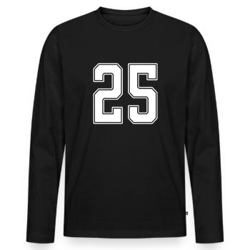 25 years jersey number 25 - Men's Premium Organic Long Sleeve Shirt - black - Front - Nico (187cm)