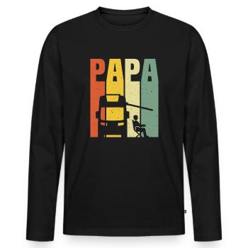 retro camping car dad gift dad motorhome - Men's Premium Organic Long Sleeve Shirt - black - Front - Nico (187cm)