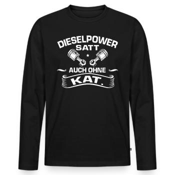DIESEL POWER - Männer Premium Bio Langarmshirt - Schwarz - Vorne - Nico (187cm)