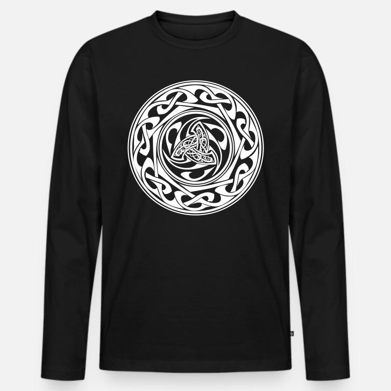 Celtic ornaments ws - Männer Premium Bio Langarmshirt - Schwarz