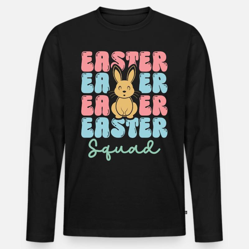 Easter squad - Männer Premium Bio Langarmshirt - Schwarz