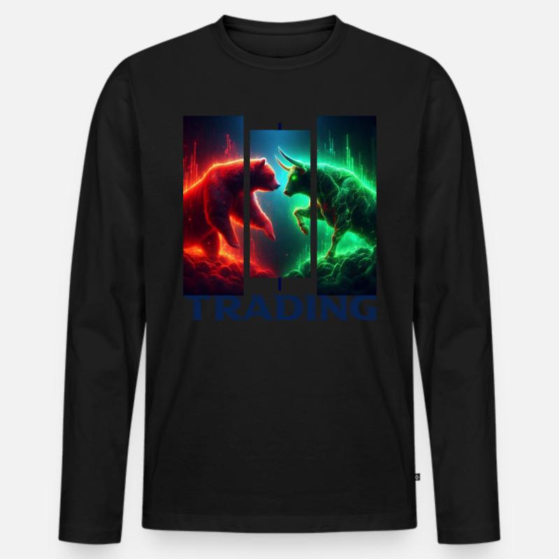 Handel - Männer Premium Bio Langarmshirt - Schwarz