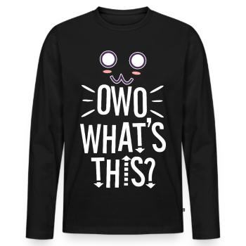 OwO What's This? - Männer Premium Bio Langarmshirt - Schwarz - Vorne - Nico (187cm)