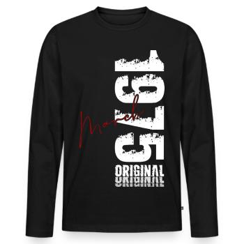 51st Birthday Gift Husband Wife March 1975 - Men's Premium Organic Long Sleeve Shirt - black - Front - Nico (187cm)