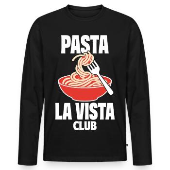 Pasta La Vista Club für Nudelfans - Männer Premium Bio Langarmshirt - Schwarz - Vorne - Nico (187cm)