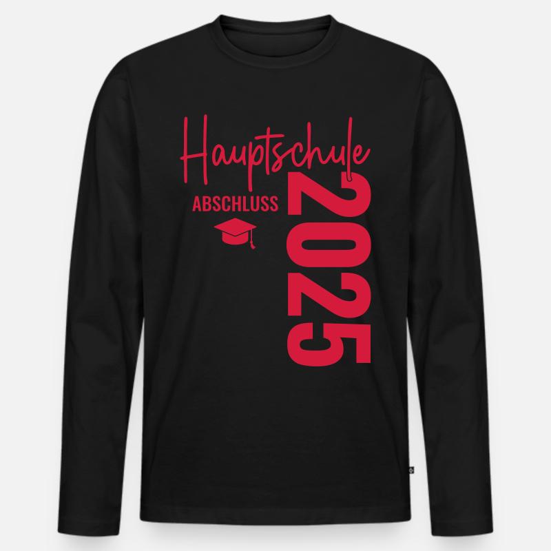 Abschluss 2025 Hauptschule - Männer Premium Bio Langarmshirt - Schwarz